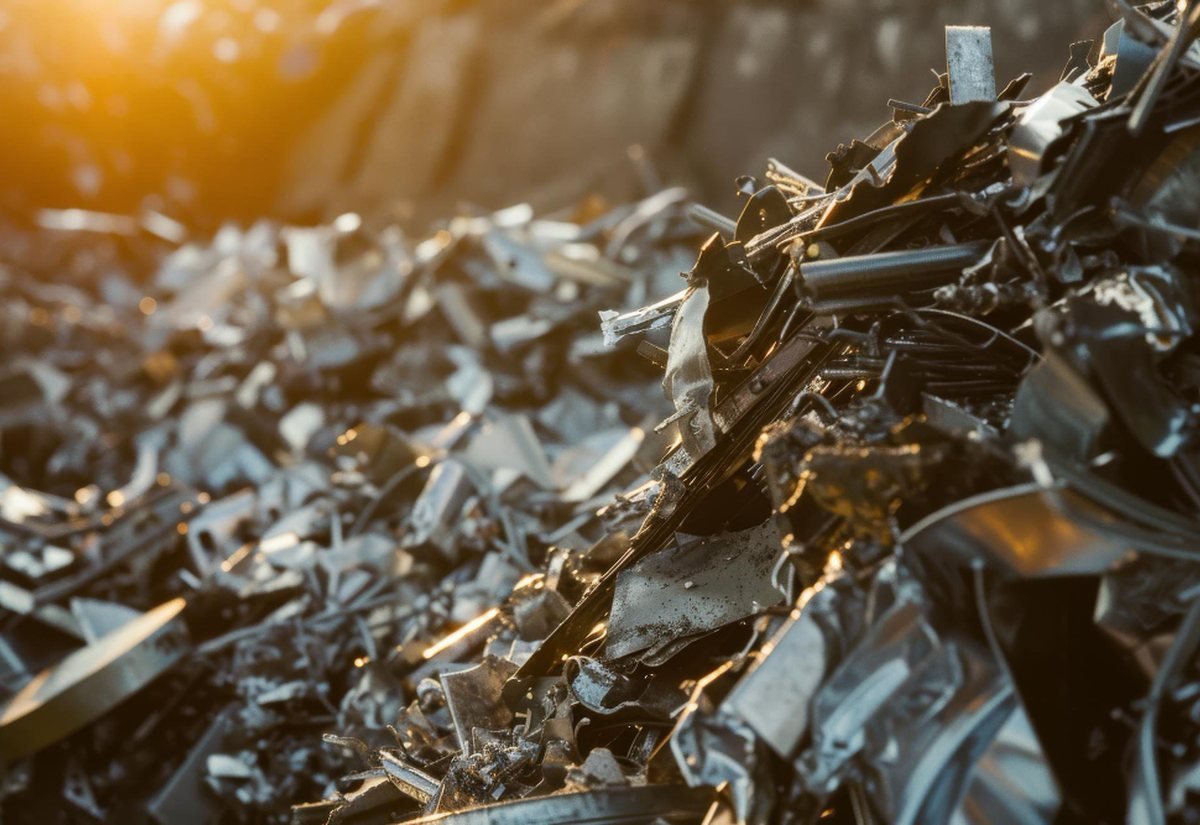 Recovered metals sorted at a recycling facility