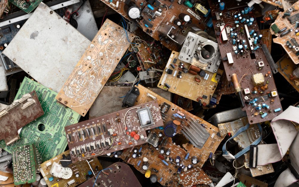 Electronic waste collected for recycling
